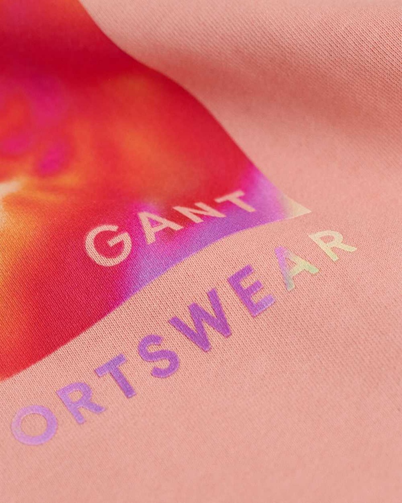 Gant Floral Graphic Women's Hoodie Guava Orange | YLPVJ-0631