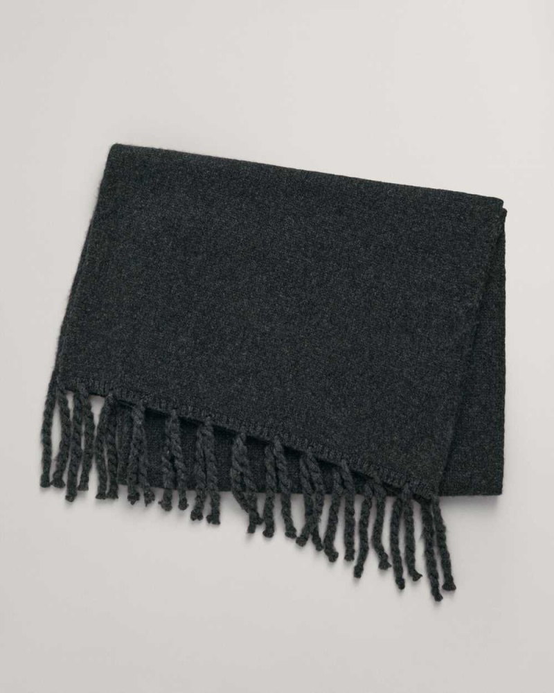 Gant Fluffy Wool Knit Men's Scarves Dark Grey | WXAEV-8620