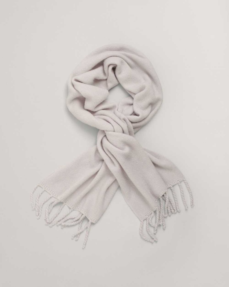 Gant Fluffy Wool Knit Men's Scarves Light Gray Brown | IZLCP-3962