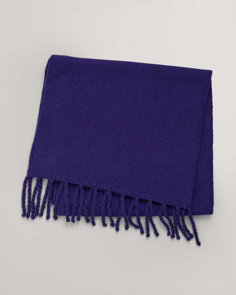 Gant Fluffy Wool Knit Men's Scarves Pansy Purple | PBZLS-7642