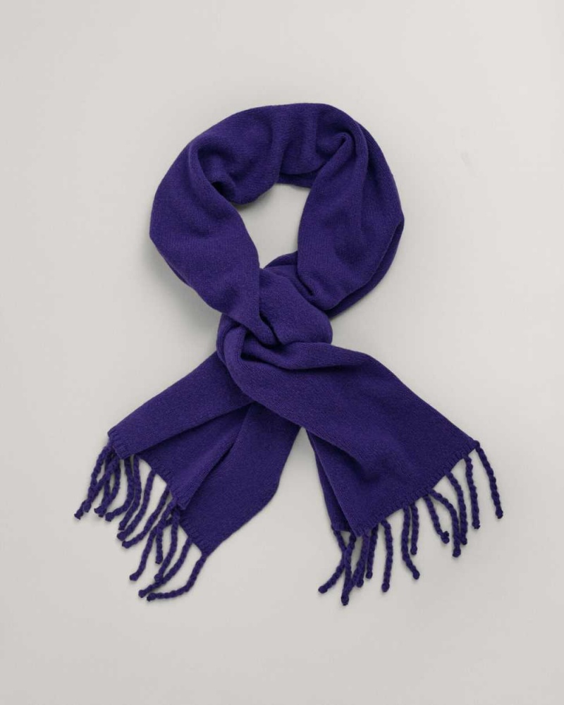 Gant Fluffy Wool Knit Men's Scarves Pansy Purple | PBZLS-7642