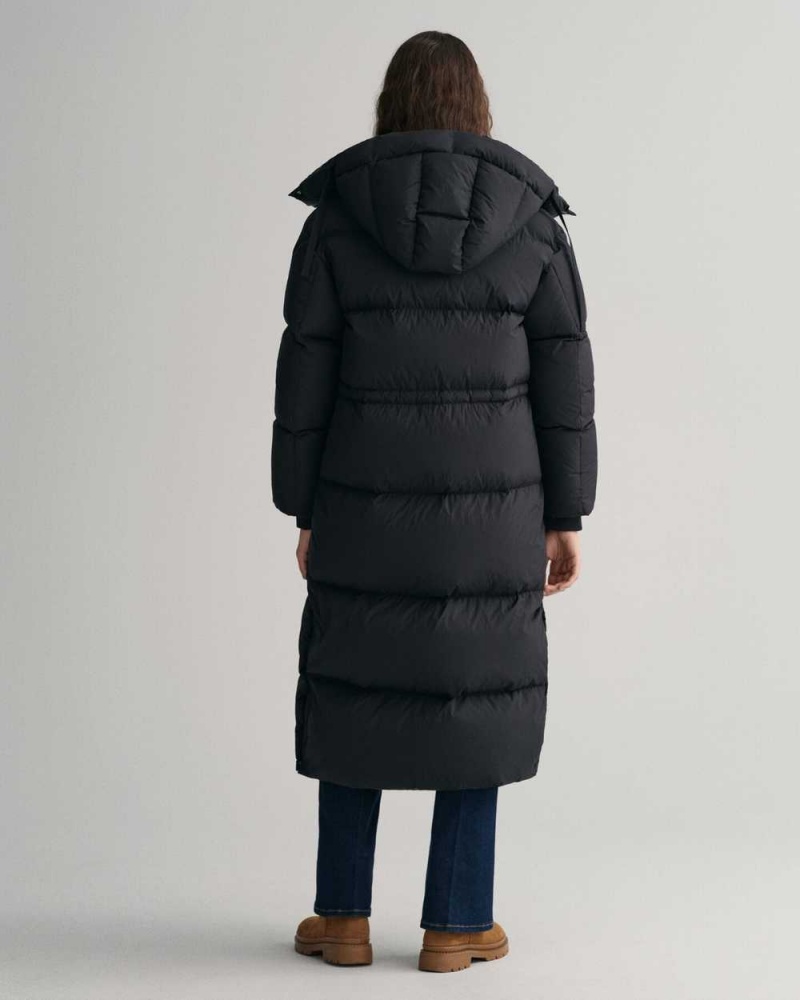 Gant Full Length Down Women's Coats Ebony Black | HKOGT-3875