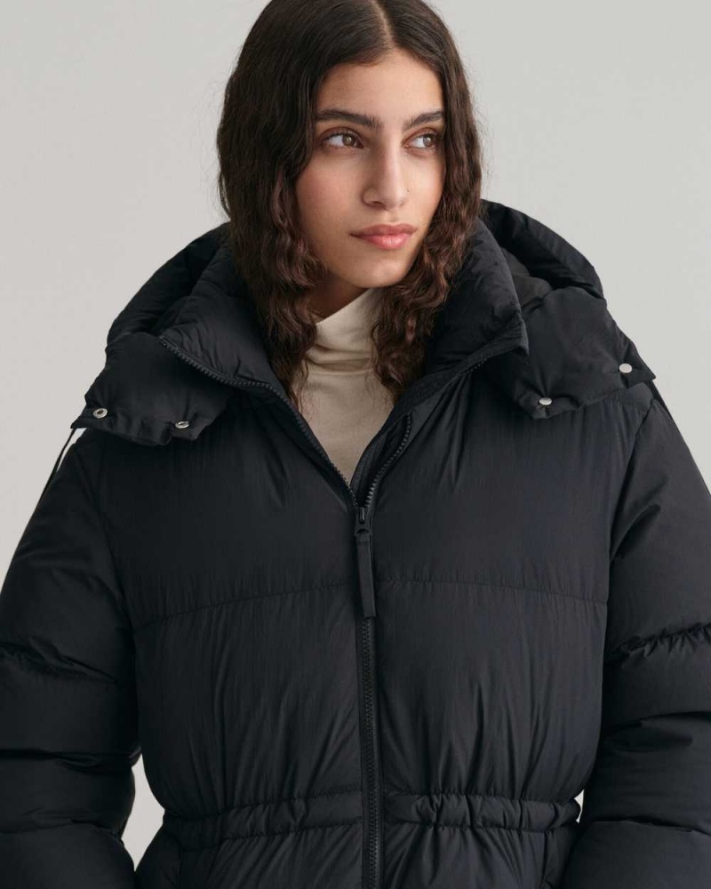 Gant Full Length Down Women's Coats Ebony Black | HKOGT-3875