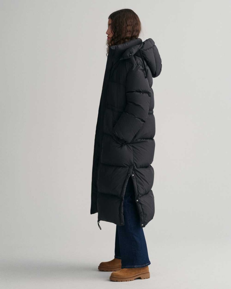 Gant Full Length Down Women's Coats Ebony Black | HKOGT-3875