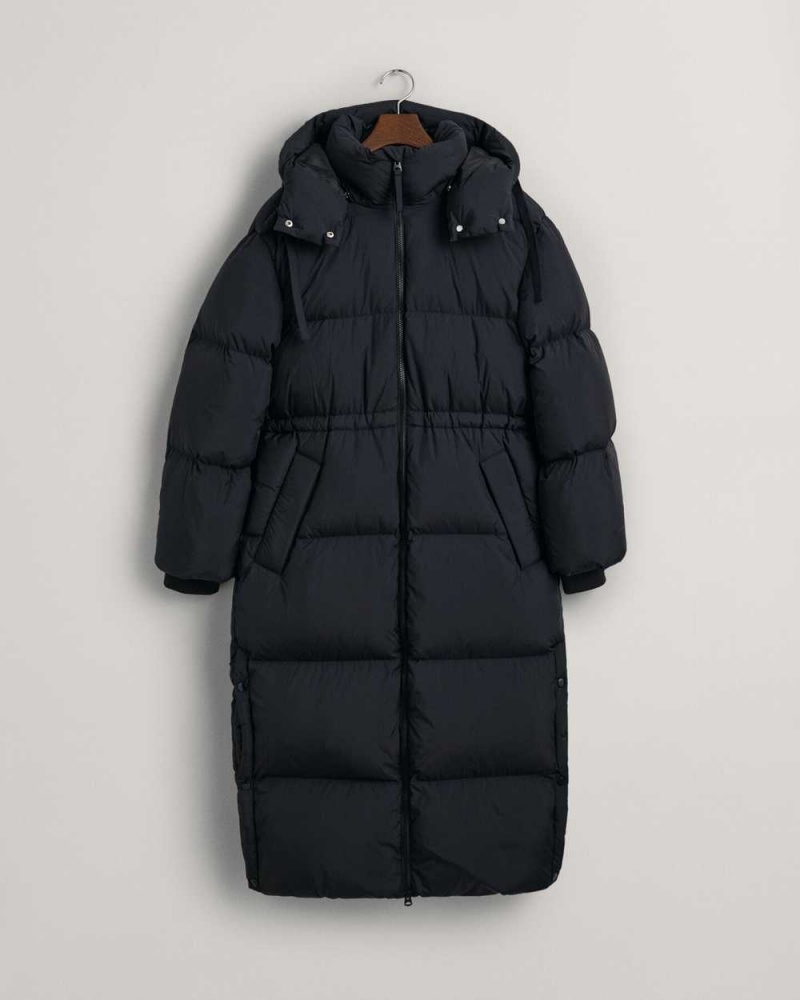 Gant Full Length Down Women's Coats Ebony Black | HKOGT-3875