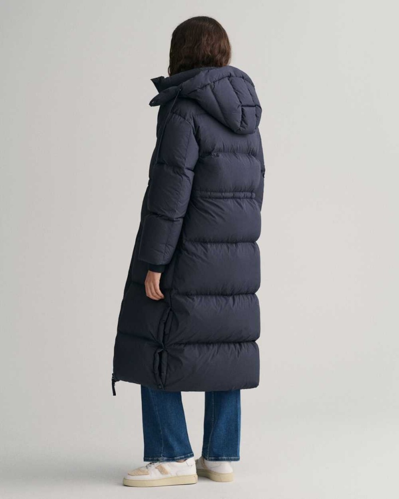 Gant Full Length Down Women's Coats Evening Blue | OQNBA-2394