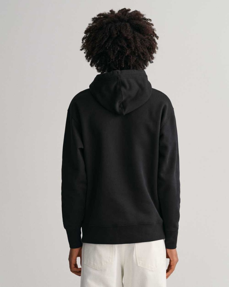 Gant GANT Icon Men's Hoodie Black | LYCPE-0842