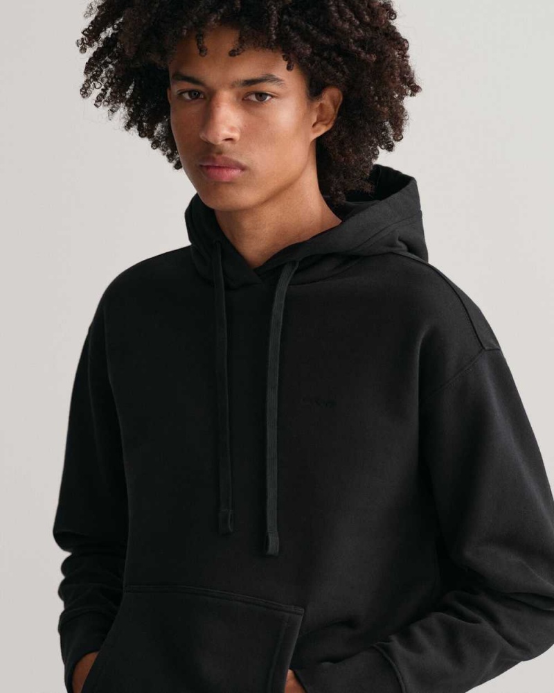 Gant GANT Icon Men's Hoodie Black | LYCPE-0842