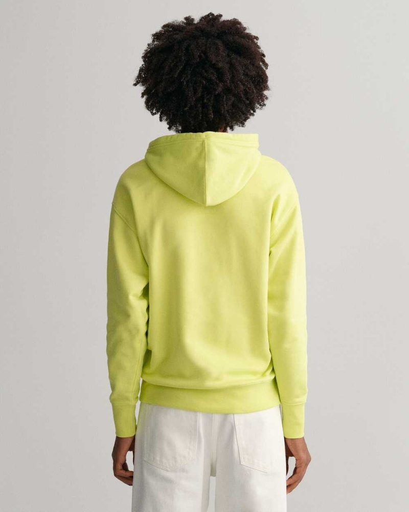 Gant GANT Icon Men's Hoodie Lime Green | ZQGDC-9587