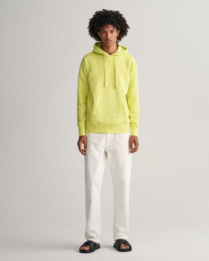 Gant GANT Icon Men's Hoodie Lime Green | ZQGDC-9587