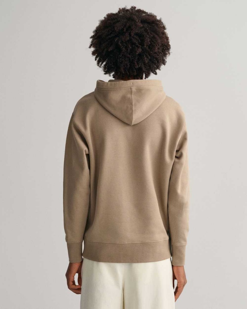 Gant GANT Icon Men's Hoodie Taupe Beige | OTZLJ-5431