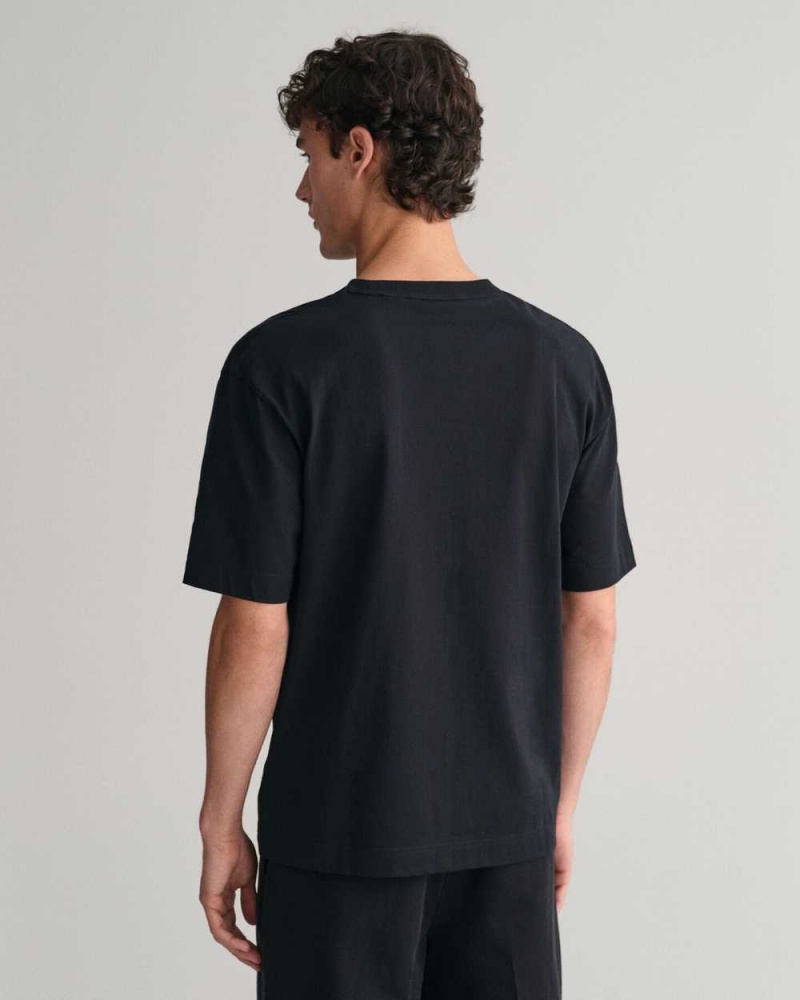 Gant GANT Icon Men's T-Shirt Black | SCION-5830