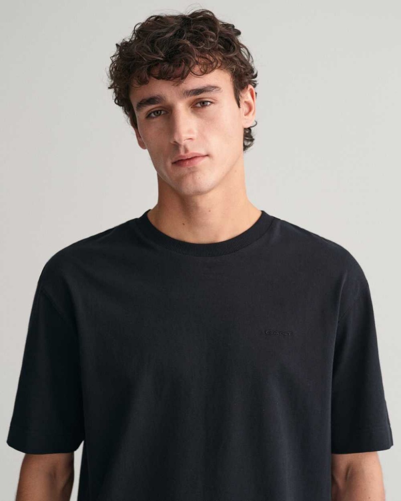 Gant GANT Icon Men's T-Shirt Black | SCION-5830