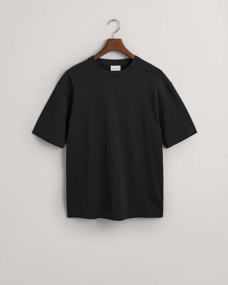 Gant GANT Icon Men's T-Shirt Black | SCION-5830