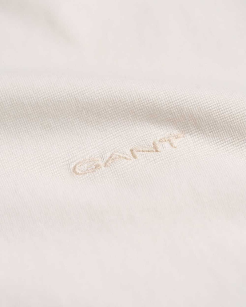 Gant GANT Icon Men's T-Shirt Cream | TIJNQ-5486