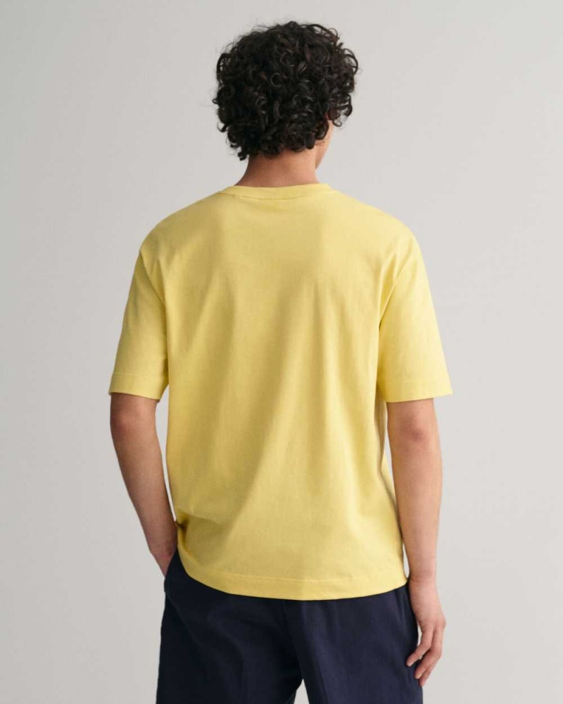 Gant GANT Icon Men's T-Shirt Light Mustard Yellow | XJZDG-4796