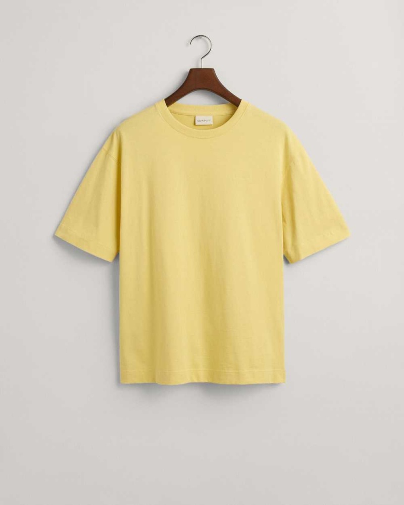 Gant GANT Icon Men's T-Shirt Light Mustard Yellow | XJZDG-4796