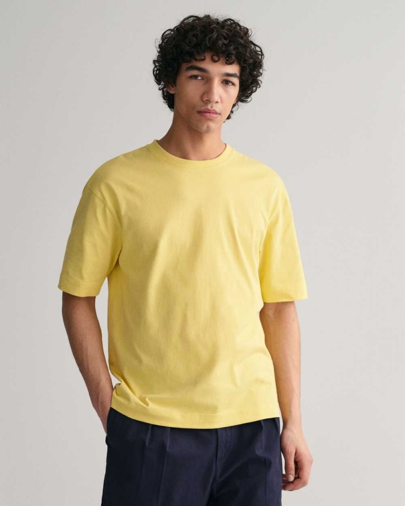 Gant GANT Icon Men\'s T-Shirt Light Mustard Yellow | XJZDG-4796