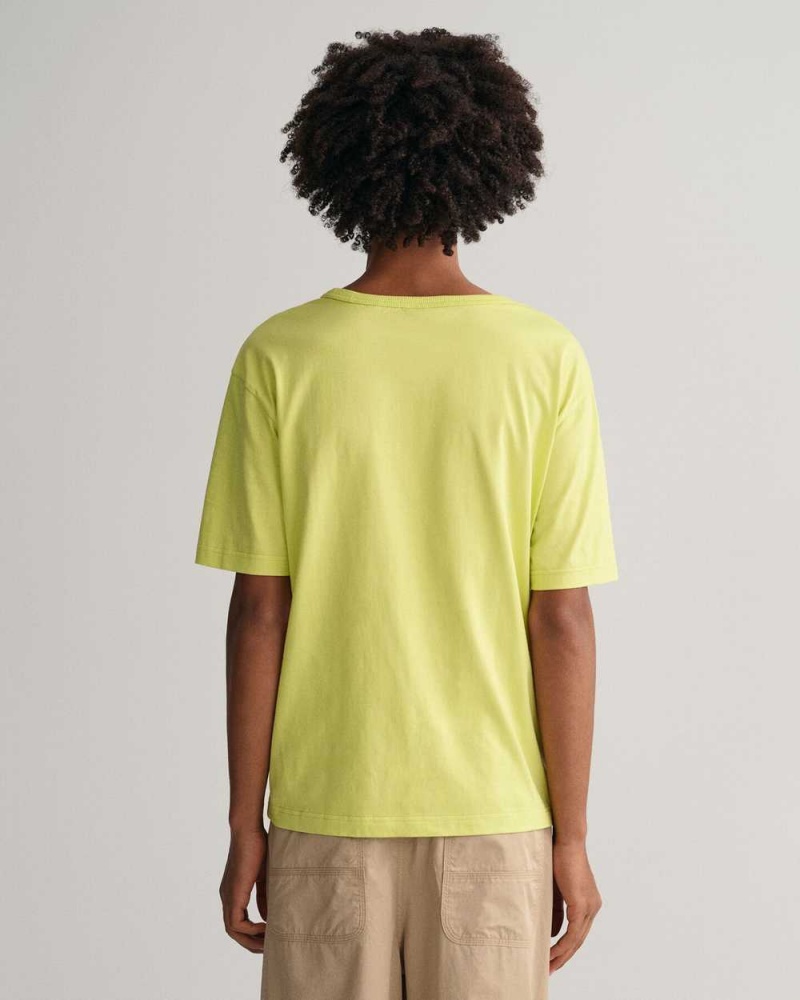 Gant GANT Icon Men's T-Shirt Lime Green | FPGRE-7519