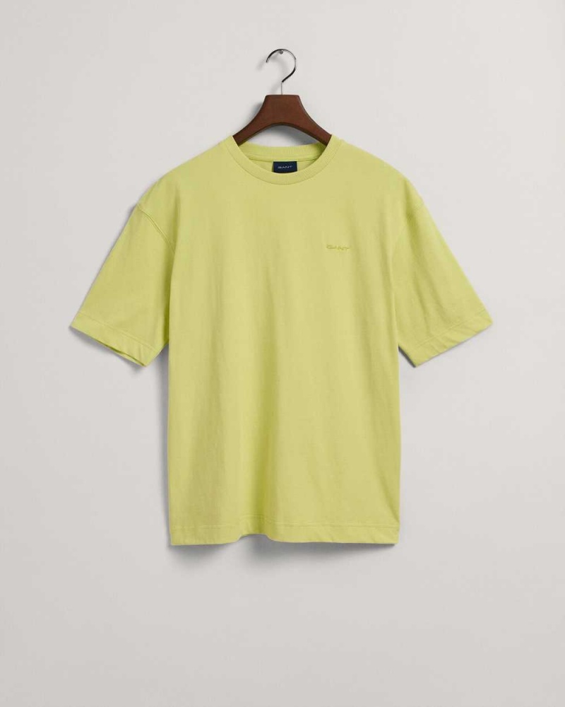 Gant GANT Icon Men's T-Shirt Lime Green | FPGRE-7519