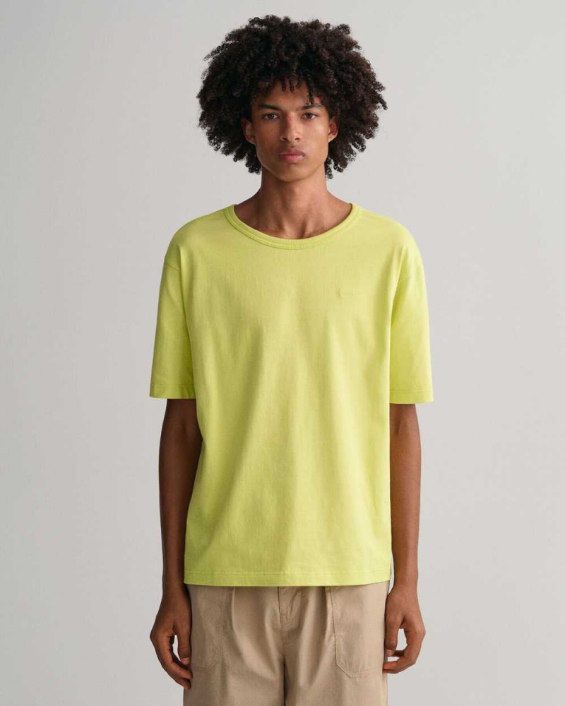 Gant GANT Icon Men\'s T-Shirt Lime Green | FPGRE-7519