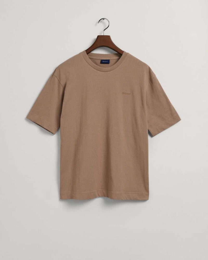 Gant GANT Icon Men's T-Shirt Taupe Beige | KXQYL-6340