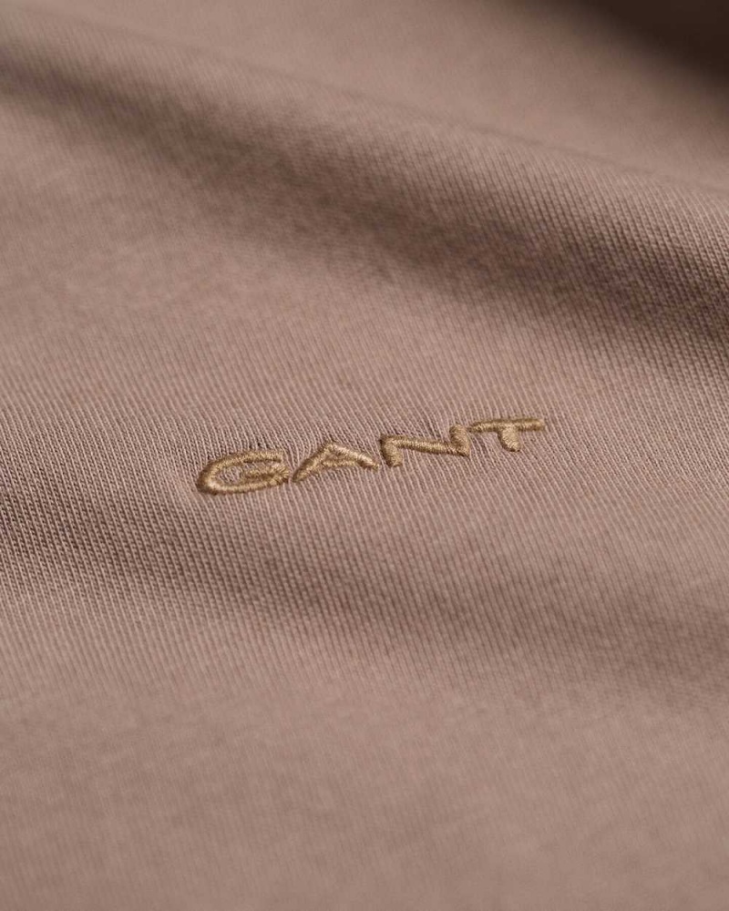 Gant GANT Icon Men's T-Shirt Taupe Beige | KXQYL-6340