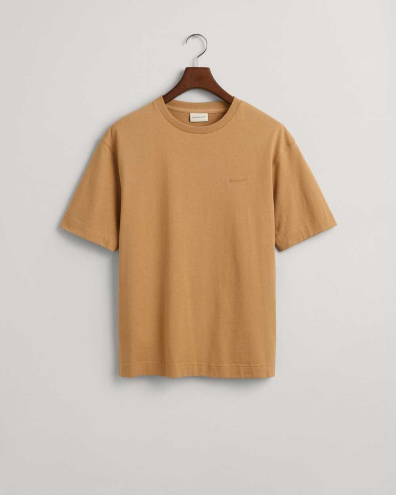 Gant GANT Icon Men's T-Shirt Wheat Beige | ZQXID-5372