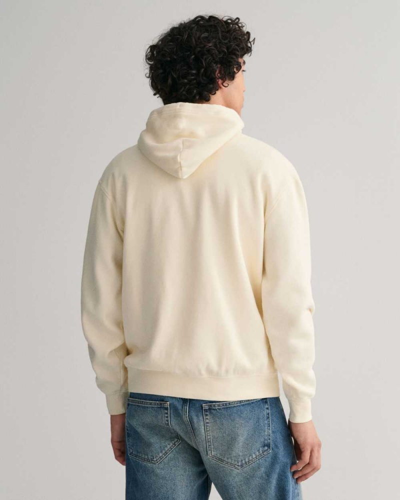 Gant GANT USA Men's Hoodie Cream | WQXUT-5047