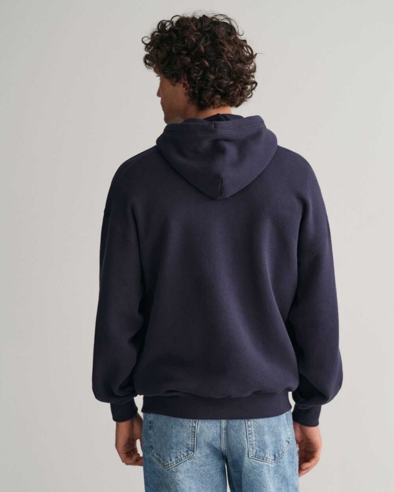 Gant GANT USA Men's Hoodie Evening Blue | QYWDL-1905