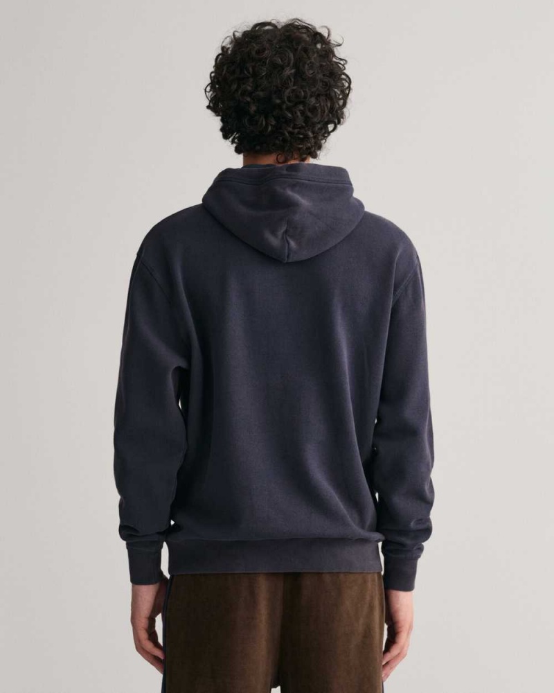 Gant GANT USA Men's Hoodie Evening Blue | QJDKZ-7513