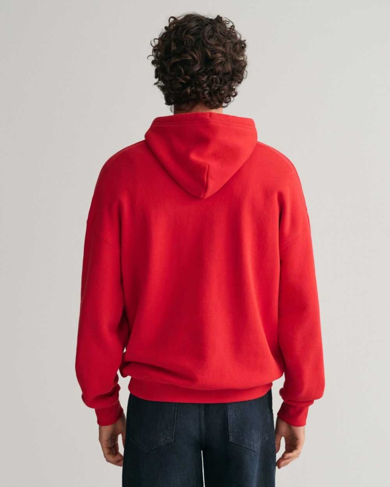 Gant GANT USA Men's Hoodie Rich Red | HQSMF-6872