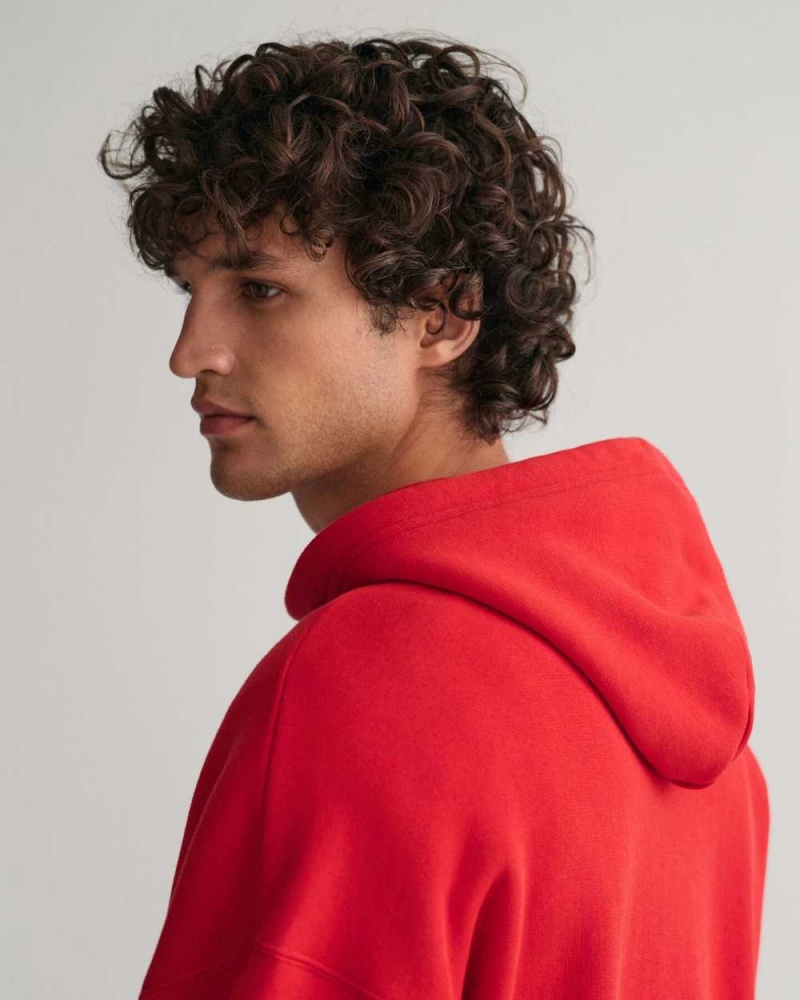 Gant GANT USA Men's Hoodie Rich Red | HQSMF-6872