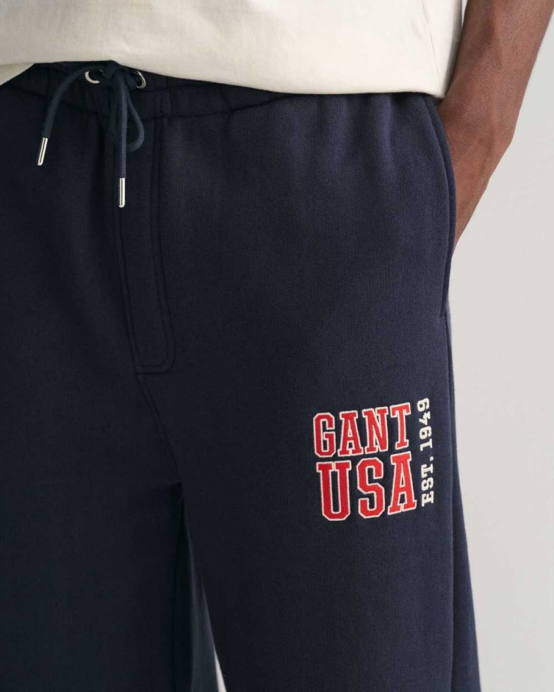 Gant GANT USA Men's Sweatpants Evening Blue | DQCPA-6752