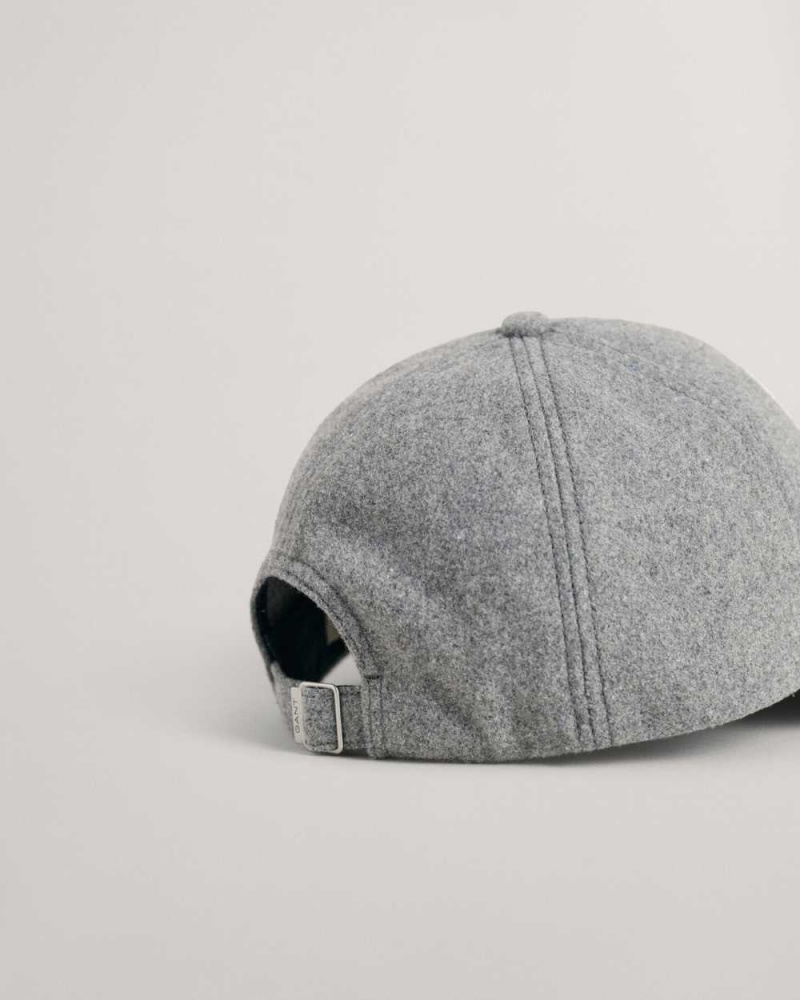 Gant G Badge Wool Men's Caps Grey Melange | VRXFH-8436