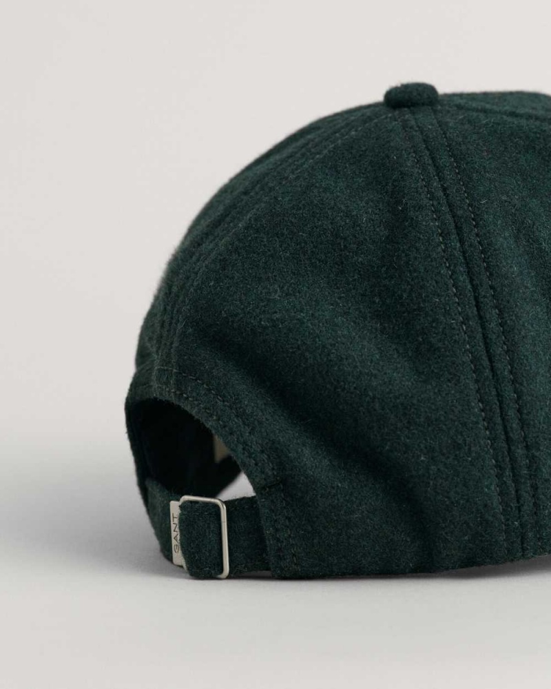 Gant G Badge Wool Men's Caps Tartan Green | FNYPG-8410