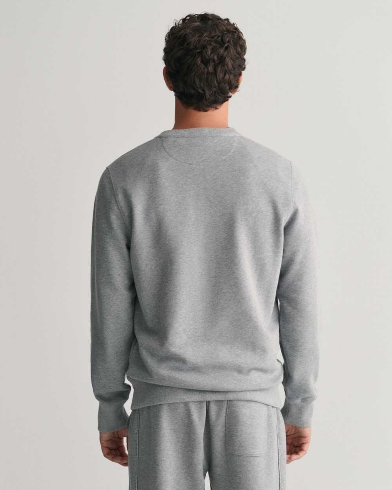 Gant G Graphic Crew Neck Men's Sweatshirts Grey Melange | CRIZS-8327