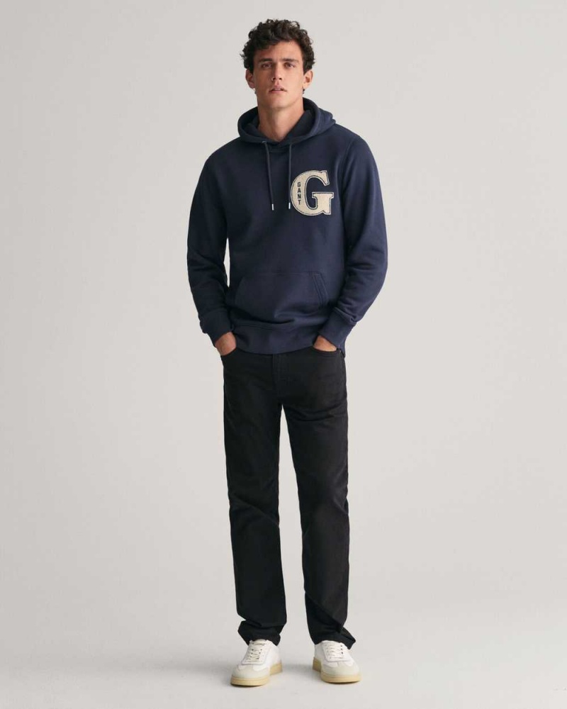 Gant G Graphic Men's Hoodie Evening Blue | GYNLC-3608