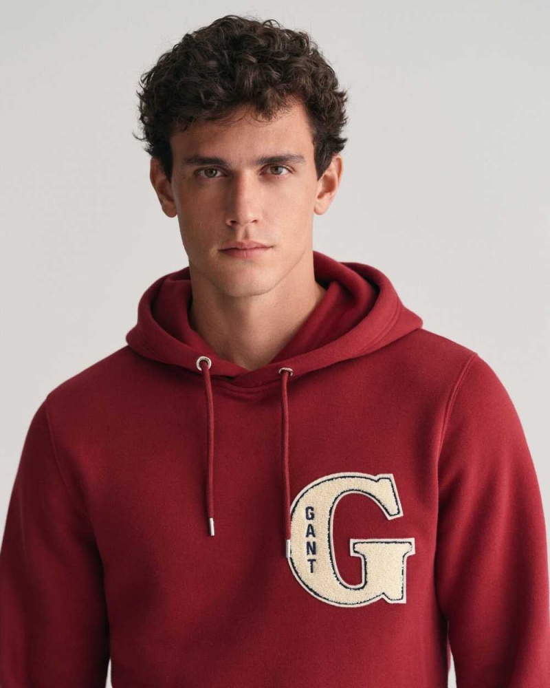 Gant G Graphic Men's Hoodie Plumped Red | WHGOM-8931