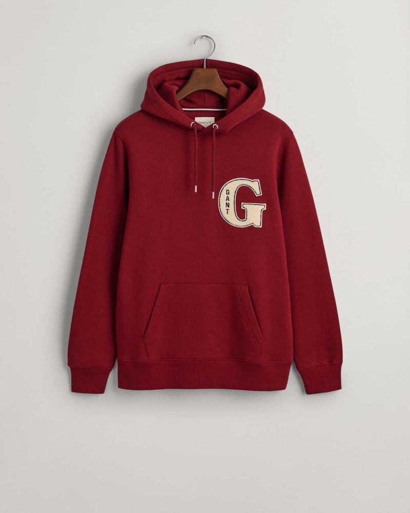 Gant G Graphic Men's Hoodie Plumped Red | WHGOM-8931