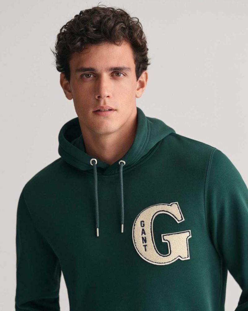 Gant G Graphic Men's Hoodie Tartan Green | XCBDN-0324