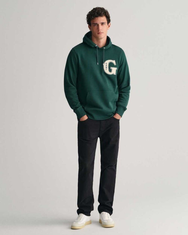 Gant G Graphic Men's Hoodie Tartan Green | XCBDN-0324