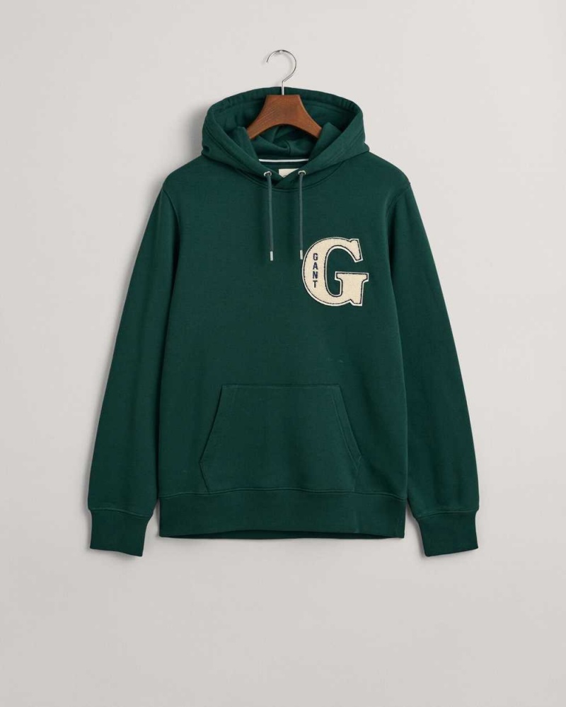 Gant G Graphic Men's Hoodie Tartan Green | XCBDN-0324