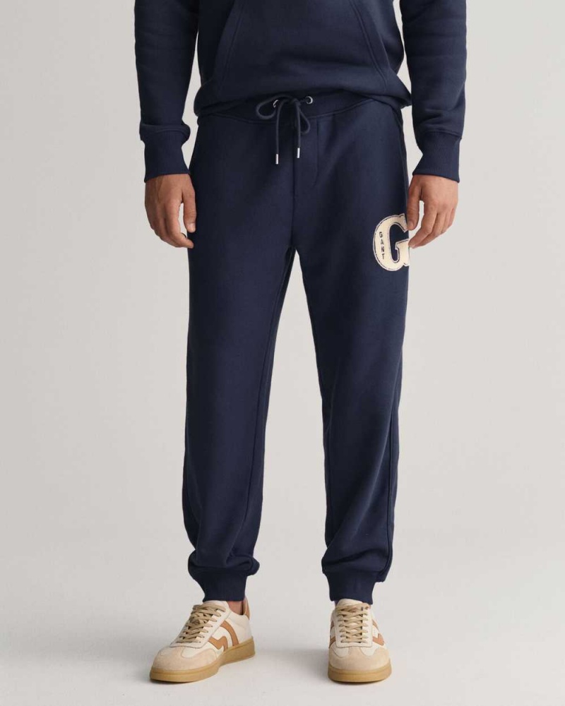 Gant G Graphic Men's Sweatpants Evening Blue | WCPKT-7523