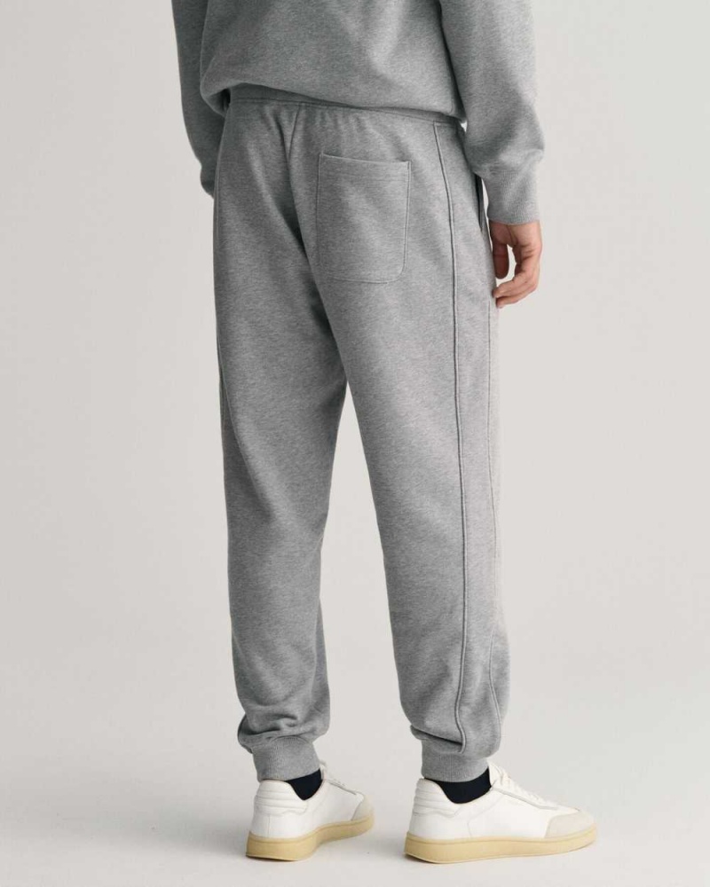 Gant G Graphic Men's Sweatpants Grey Melange | FQIJL-8701