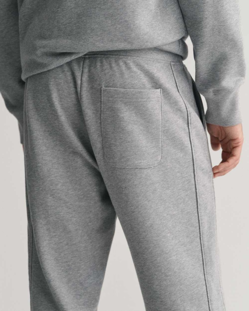 Gant G Graphic Men's Sweatpants Grey Melange | FQIJL-8701