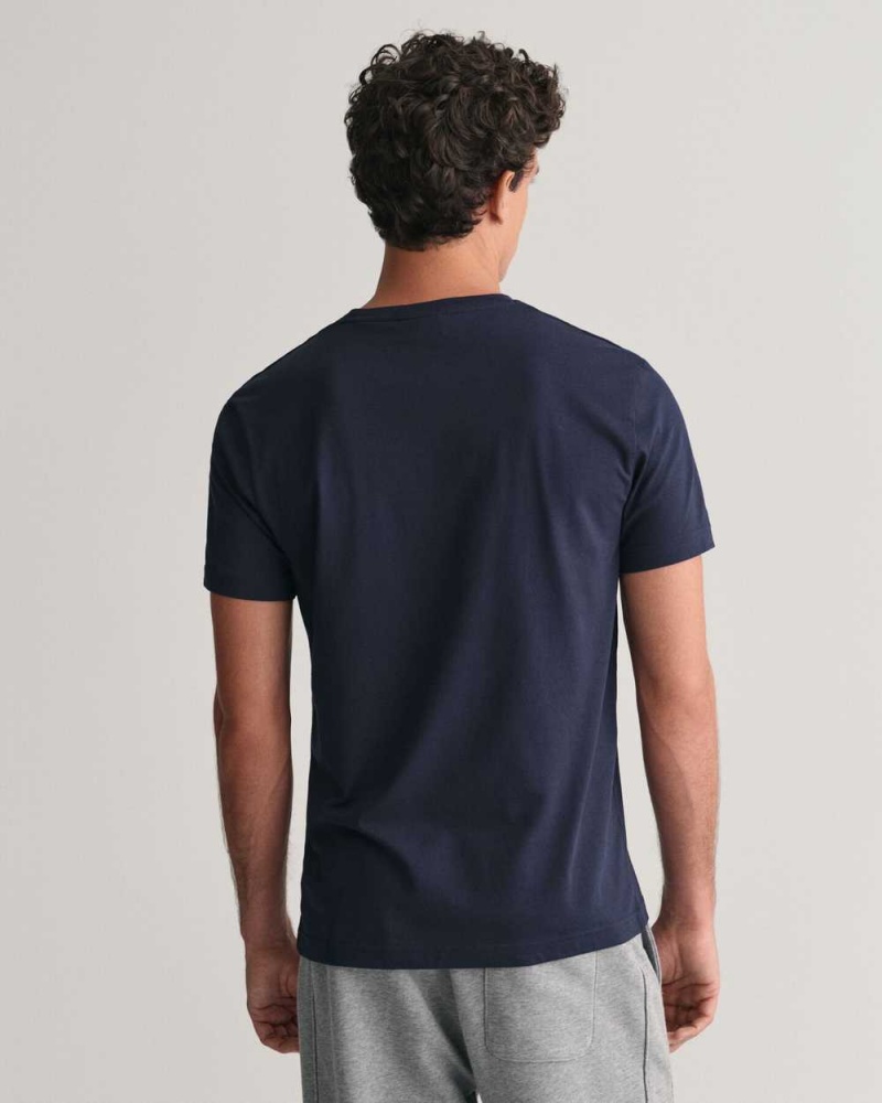 Gant G Graphic Men's T-Shirt Evening Blue | NIWLM-3074