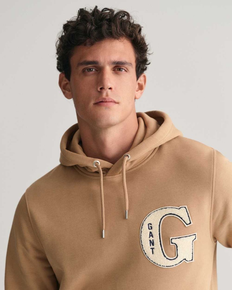 Gant G Graphic Men's Track Jackets Warm Khaki | GNAEV-6102