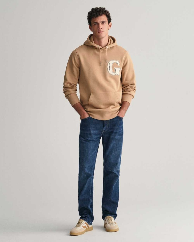 Gant G Graphic Men's Track Jackets Warm Khaki | GNAEV-6102