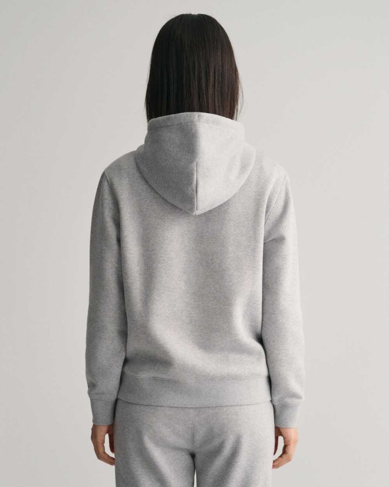 Gant G Women's Hoodie Grey Melange | BLMGF-5067